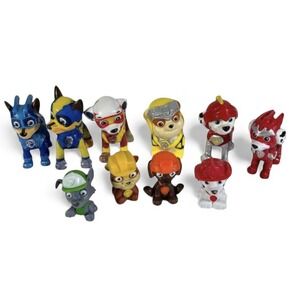 Paw Patrol Dog Action Figures Lot Of 10 Hero Pup Chase Dalmation Spinmaster